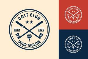 modern vlak ontwerp uniek golf bal club grafisch logo sjabloon en minimalistische golfen logo concept vector