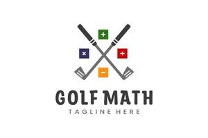 modern vlak ontwerp uniek wiskunde golf bal club grafisch logo sjabloon minimalistische golfen logo vector