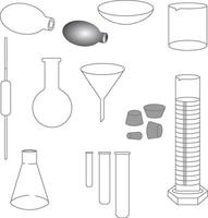 eenvoudig chemie laboratorium uitrusting vector