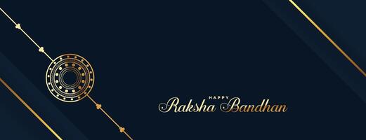 gelukkig raksha bandhan gouden rakhi festival banier vector