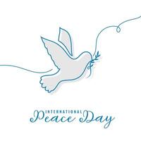 Internationale vrede dag sjabloon met duif ontwerp in lijn stijl vector illustratie