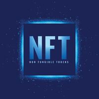 virtueel nft niet fungibel token achtergrond met licht effect vector