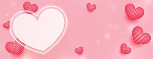decoratief harten Aan roze achtergrond voor valentijnsdag dag vector
