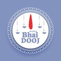 Indisch gelukkig bhaidooj traditioneel blauw achtergrond ontwerp vector