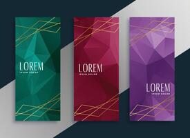 abstract laag poly stijl premie banners reeks vector