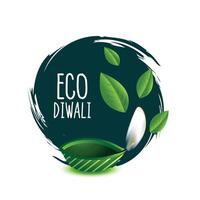 elegant groen diwali evenement kaart in eco vriendelijk concept vector illustratie