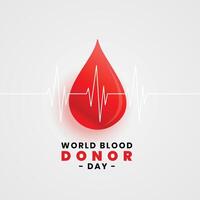 wereld bloed bijdrage dag concept poster met bloed laten vallen vector