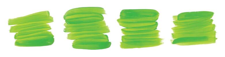 hand- geschilderd groen waterverf borstel beroerte reeks vector