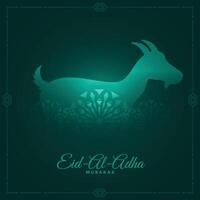 eid al adha groet kaart ontwerp in glimmend stijl vector