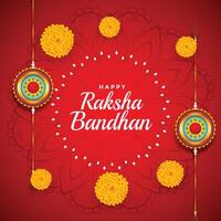 decoratief raksha bandhan achtergrond met goudsbloem bloem vector