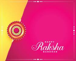 gelukkig raksha bandhan festival kaart in geel roze kleuren achtergrond vector