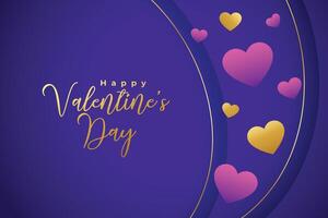 gelukkig Valentijnsdag dag Purper achtergrond met liefde harten vector