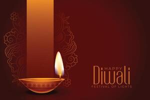 elegant Hindoe festival achtergrond met lamp of diya ontwerp vector
