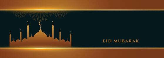 elegant gouden eid mubarak festival wensen banier vector