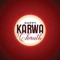 gelukkig karwa chauth decoratief maan achtergrond van Indisch festival vector