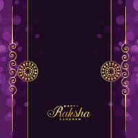 elegant Purper raksha bandhan groet kaart ontwerp vector