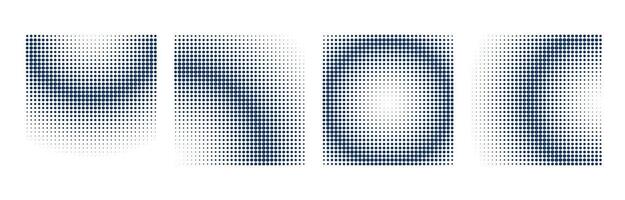 halftone achtergrond reeks met plein vormen vector