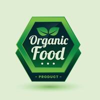 groen biologisch voedsel etiket of sticker ontwerp vector