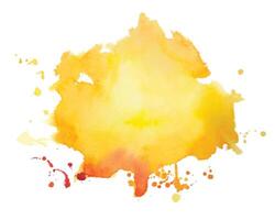 hand- geschilderd geel waterverf bekladden abstract achtergrond vector