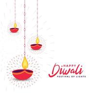 Indisch gelukkig diwali wensen kaart ontwerp vector