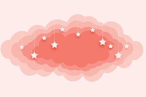 mooi pastel kleur wolken en sterren achtergrond vector