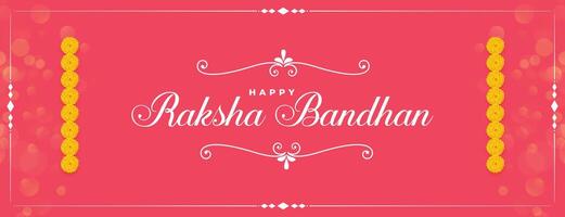gelukkig raksha bandhan elegant roze banier ontwerp vector