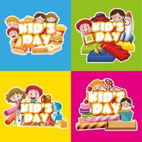 Vier ontwerp poster voor kid&#39;s day vector