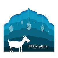 groet ontwerp van eid al adha mubarak festival vector