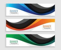 abstract Golf web banners reeks in drie kleuren vector