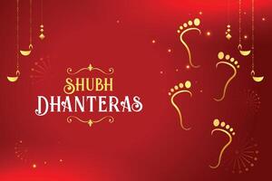 gouden godin charan Aan religieus poster voor shubh dhanteras festival vector