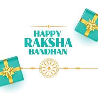 traditioneel raksha bandhan festival achtergrond met geschenk belemmeren ontwerp vector