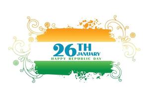 26e januari republiek dag bloemen achtergrond met Indisch vlag vector