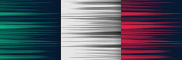 reeks van horizontaal snelheid lijnen achtergrond in drie kleuren vector