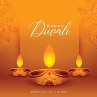 elegant diwali diya Aan gloeiend Indisch stijl achtergrond vector