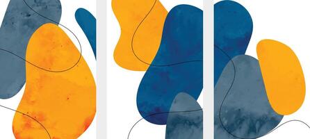 abstract minimalistische flyers reeks in vloeistof waterverf stijl vector