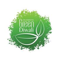 eco vriendelijk groen diwali festival achtergrond in grungy stijl vector illustratie
