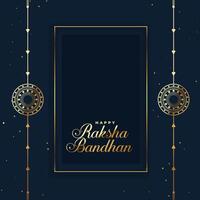 gelukkig raksha bandhan Indisch festival kaart met rakhi vector