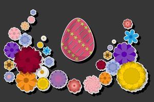 illustratie Aan thema viering vakantie Pasen met jacht kleurrijk helder eieren, banier bestaande van jacht verschillend Pasen eieren, mooi Pasen eieren zijn hoofd medeplichtig Bij abstract achtergrond vector