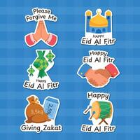 eid al fitr groeten sticker vector