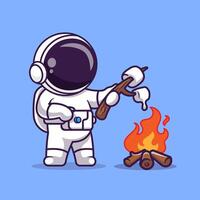 schattig astronaut brandwond heemst tekenfilm vector icoon illustratie. wetenschap voedsel icoon concept geïsoleerd premie vector. vlak tekenfilm stijl