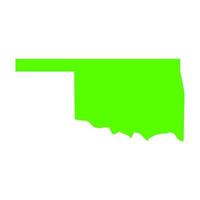 Oklahoma kaart op witte achtergrond vector