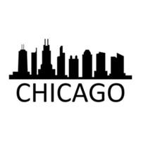 Chicago skyline op wit vector