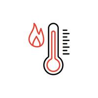 warmte thermometer icoon - vector meting symbool heet, koud, weer illustratie. icoon geïsoleerd Aan wit achtergrond,