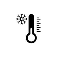 laag thermometer temperatuur icoon. thermometer met sneeuwvlok, Aan wit achtergrond. icoon geïsoleerd Aan wit achtergrond, vector