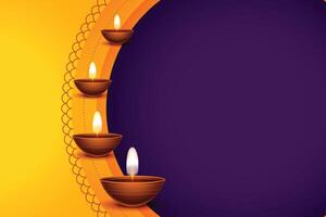 Hindoe diwali puja achtergrond met beeld of tekst ruimte en lamp vector