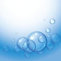 drijvend blauw water glimmend bubbels achtergrond ontwerp vector