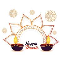 decoratief gelukkig diwali festival kaart ontwerp achtergrond vector