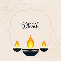 gloeiend diya Aan Indisch stijl deepavali poster met tekst ruimte vector