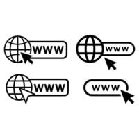 website vector icoon set. www illustratie teken verzameling. plaats symbool. internet logo.