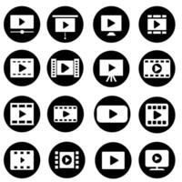 Speel video icoon vector set. media speler illustratie teken verzameling. video symbool. Speel logo.